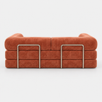 Canapé Compressé Convertible 3 places ATLAS - Tissu Chenille Corail Clair