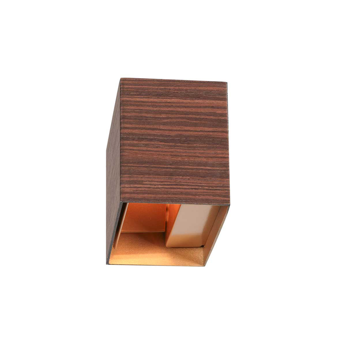Applique murale bois zébré intérieur doré rectangulaire avec LED intégrée
