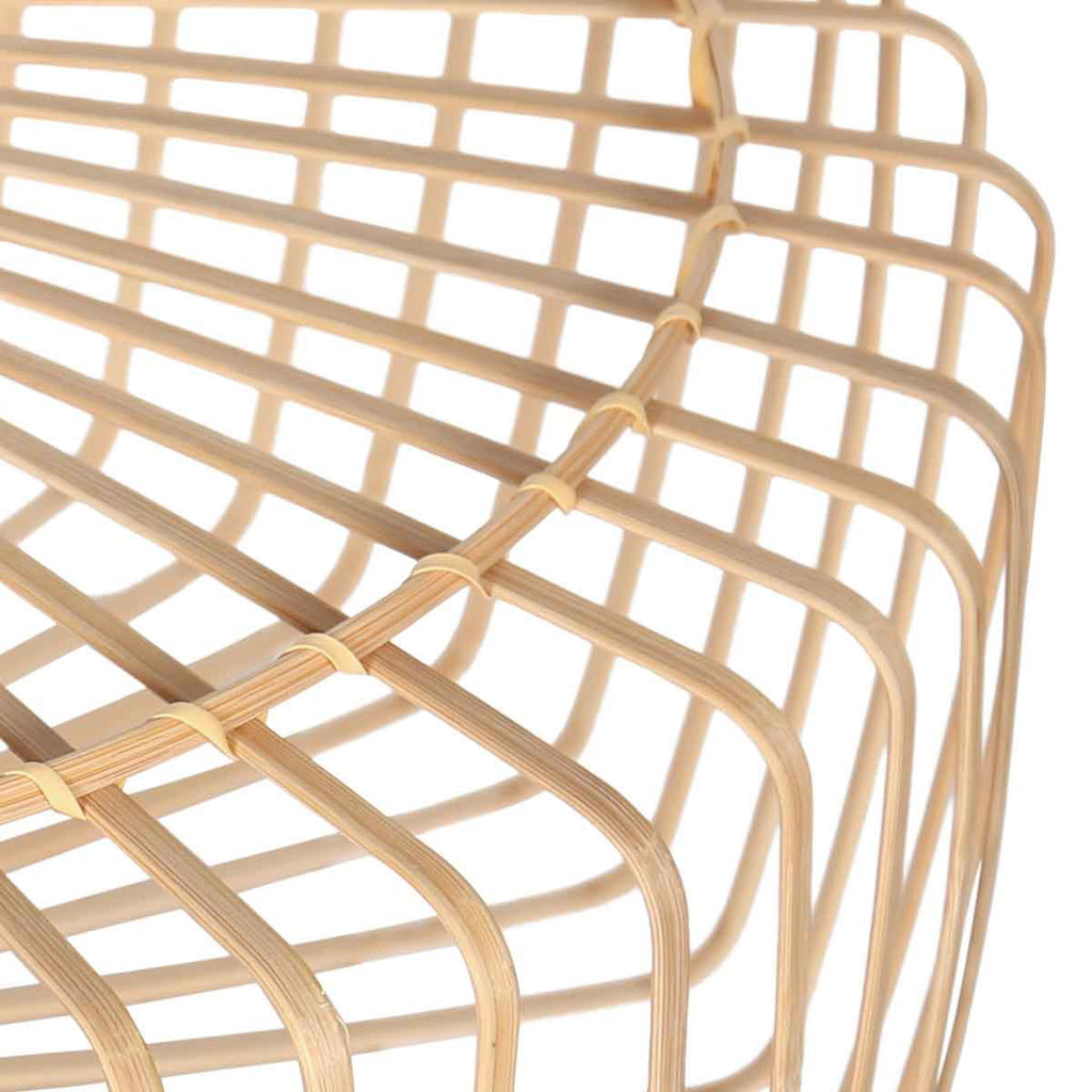 Lampadaire en métal noir avec abat-jour en rotin naturel – H173 cm