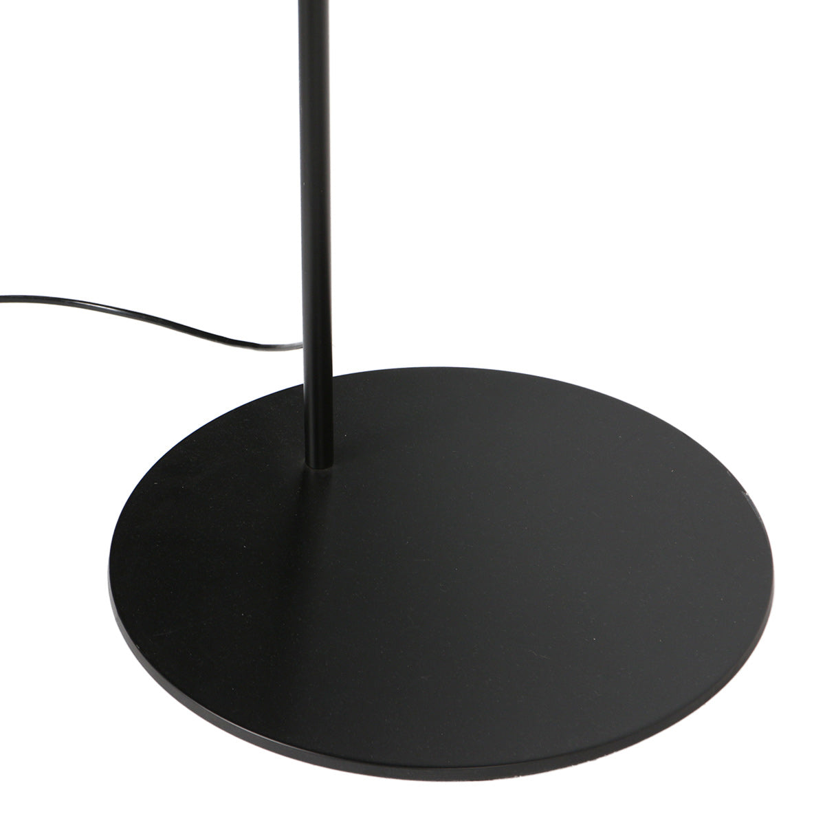 Lampadaire arc en métal noir abat-jour fibres naturelles – H210 cm