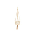 Suspension pour plante en macramé coton blanc à franges – H100 cm