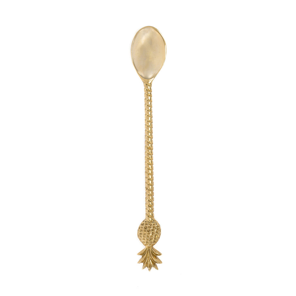 Cuillère longue en laiton doré motif ananas