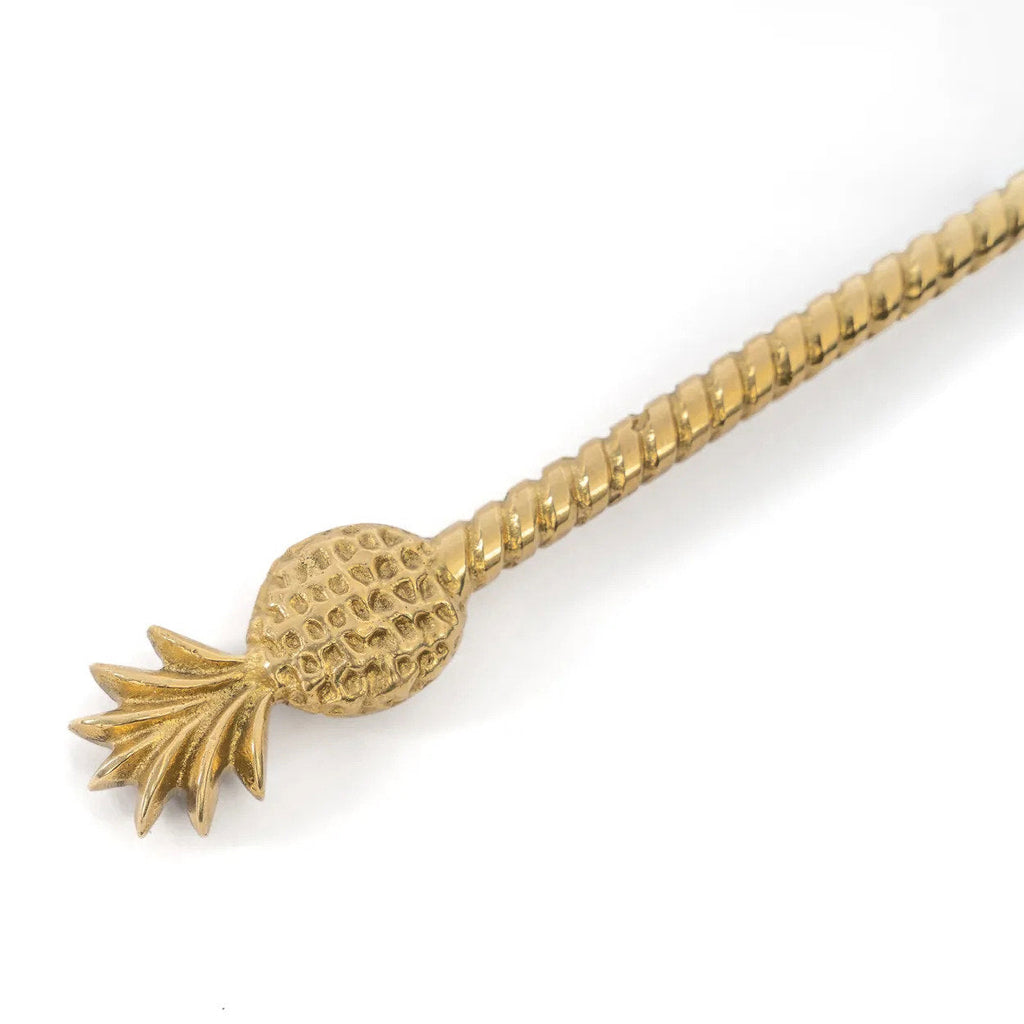 Cuillère longue en laiton doré motif ananas