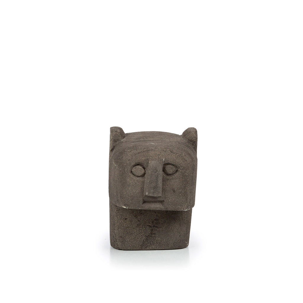 Sculpture décorative en pierre grise - 9x6 cm