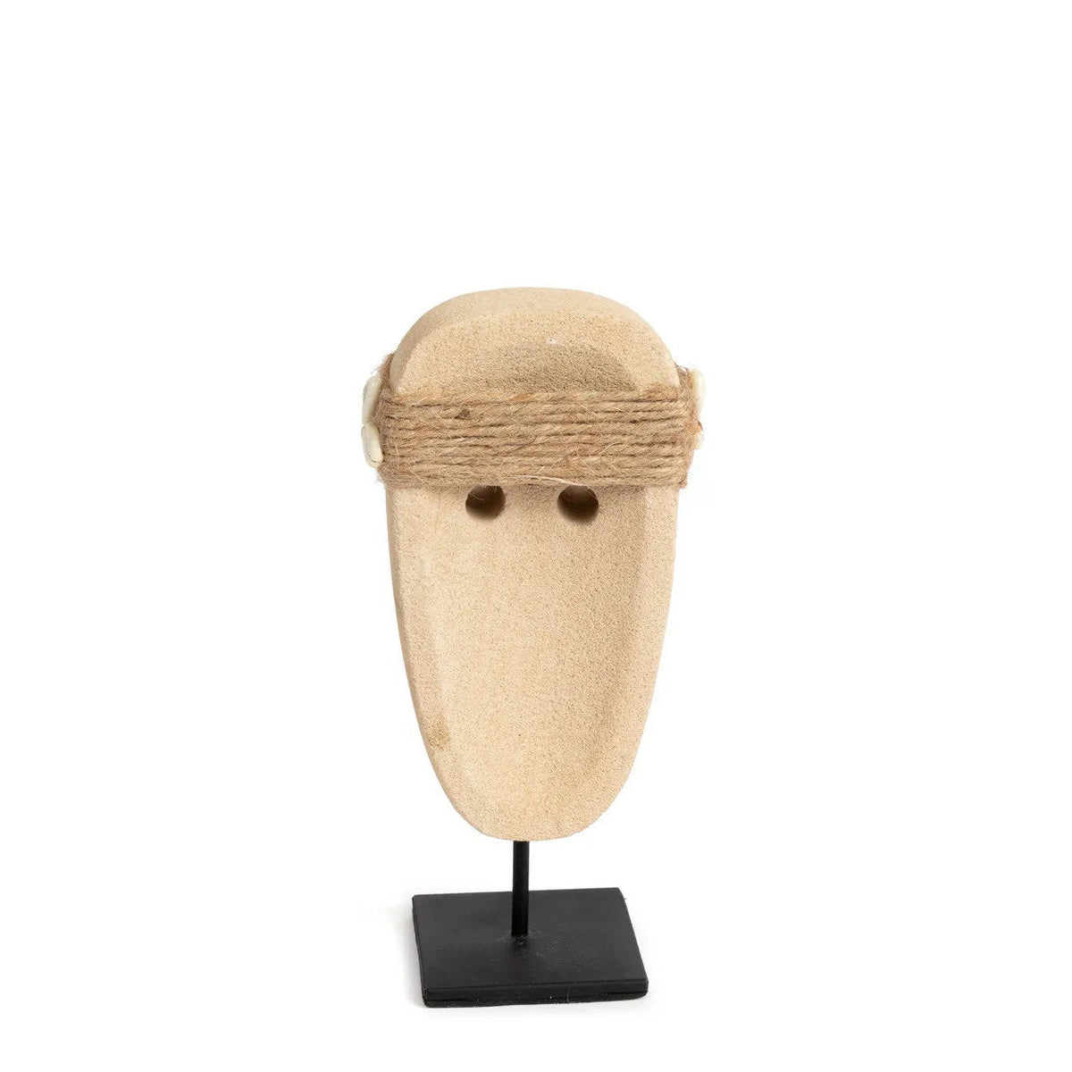 Statue en grès ovale avec coquillages – Naturel