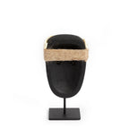 Statue décorative Sumba noire en grès et coquillages – 16 cm