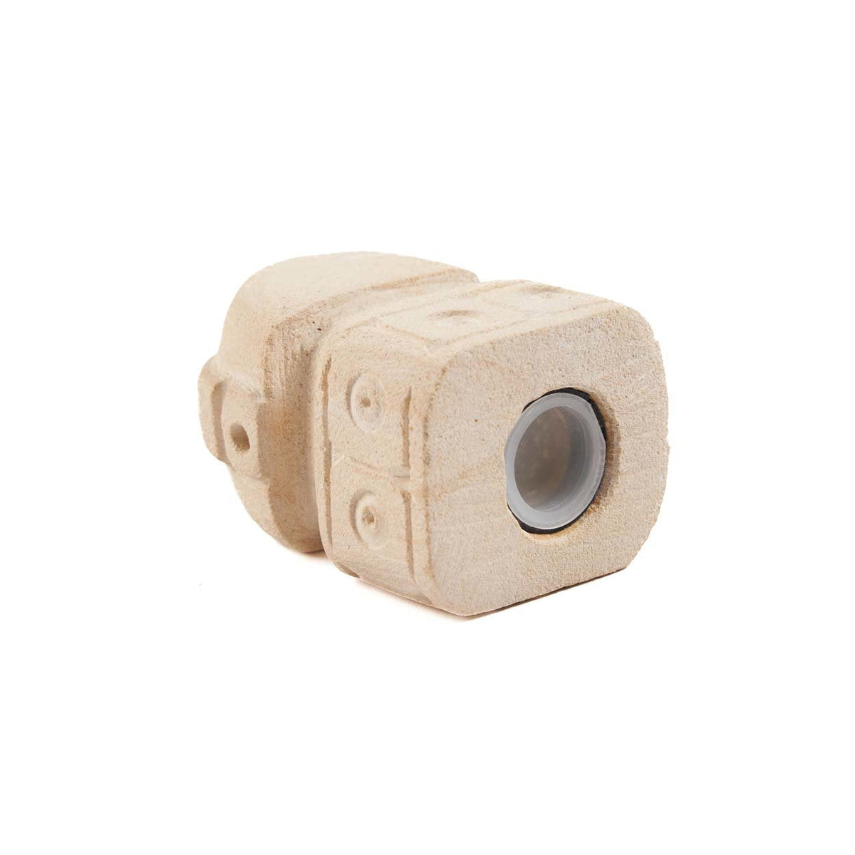 Duo salière poivrière en grès naturel forme totem 7 cm