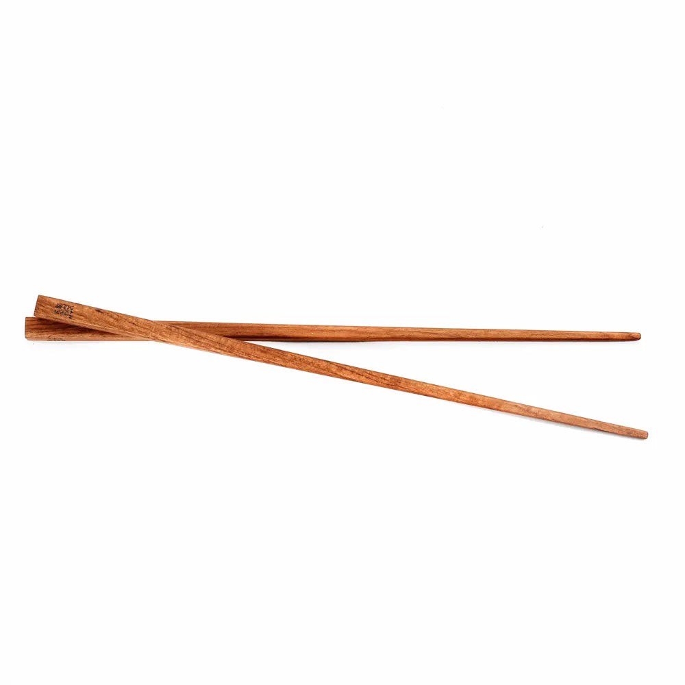 Baguettes réutilisables en bois de teck naturel
