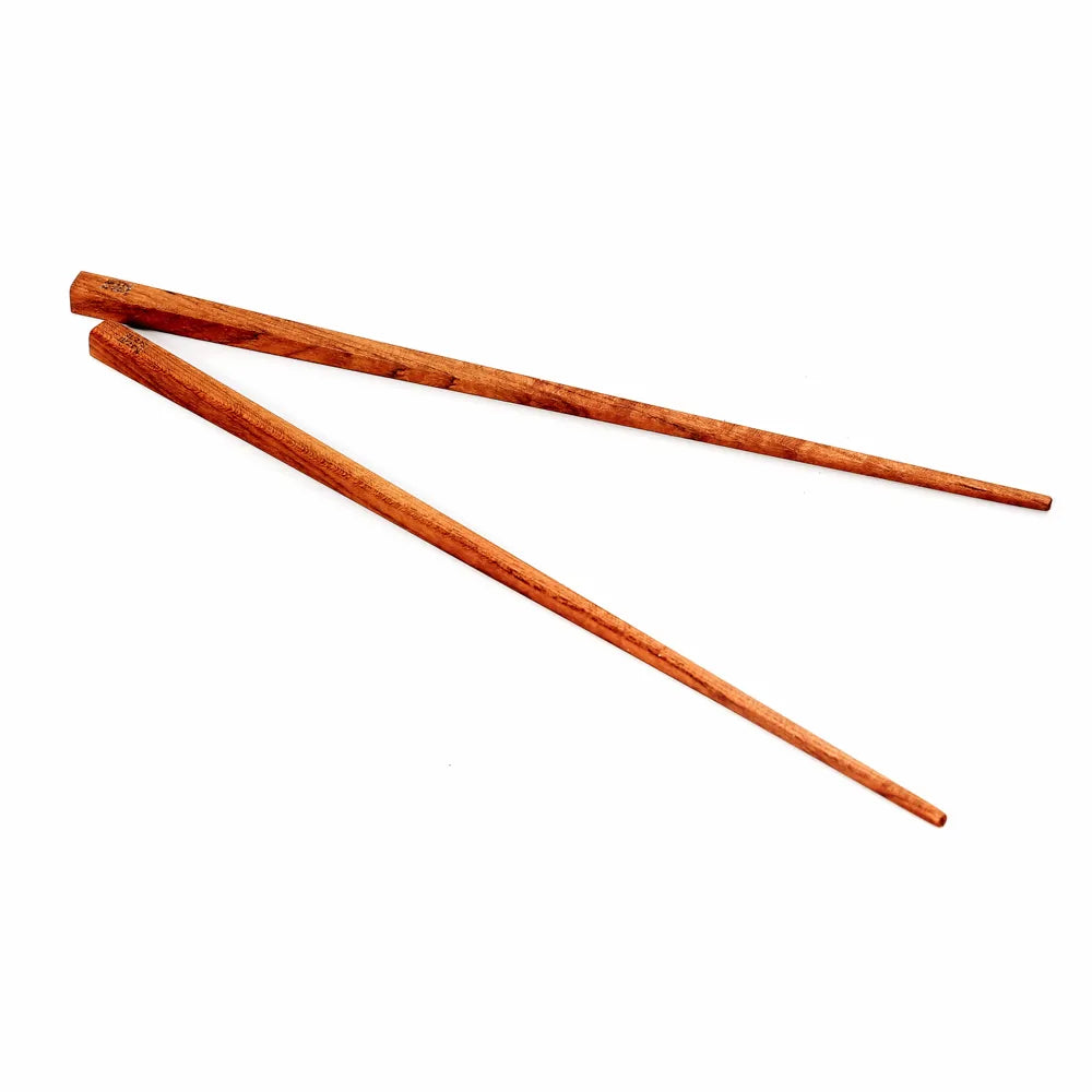 Baguettes réutilisables en bois de teck naturel