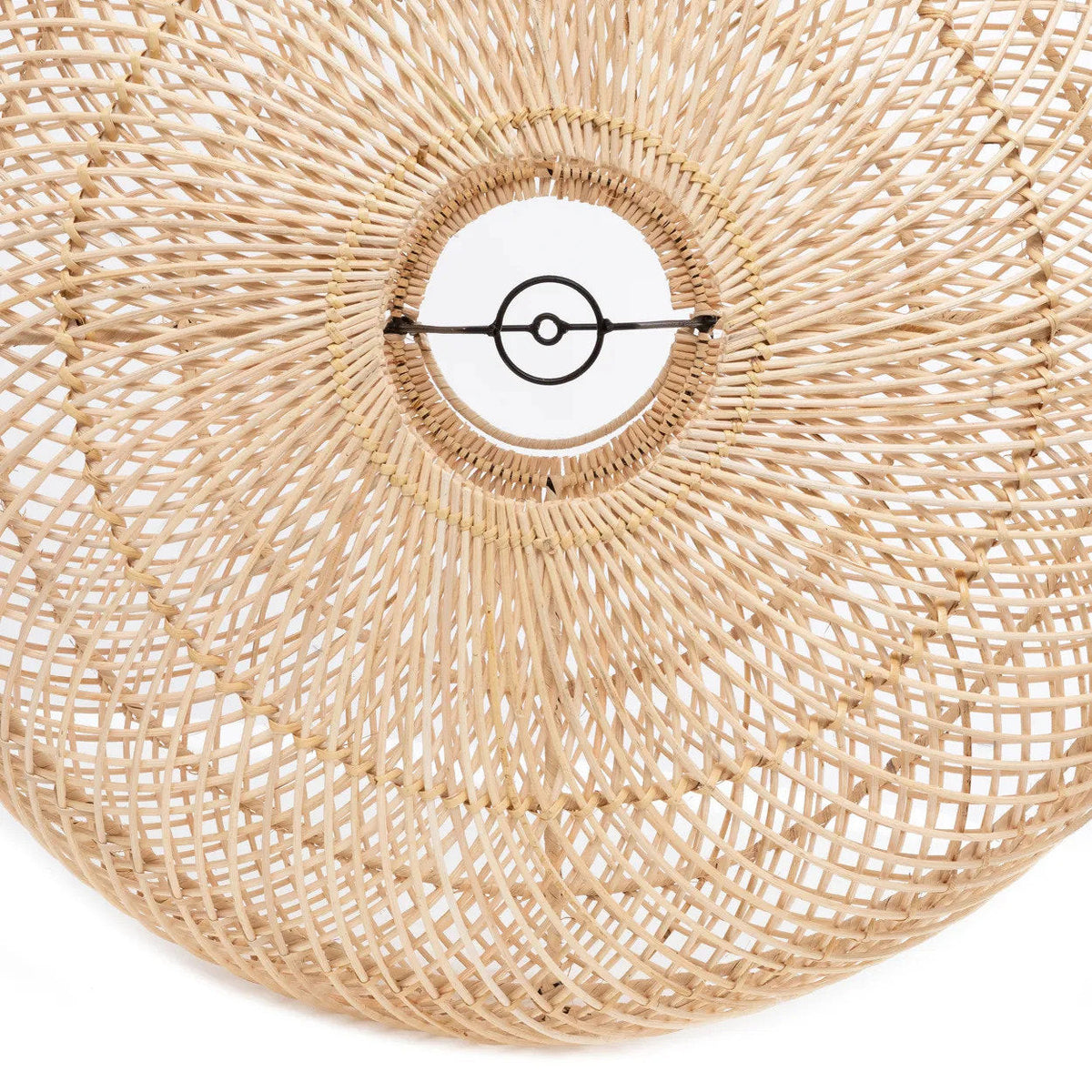Suspension ovale en rotin naturel ajouré – Ø40 cm