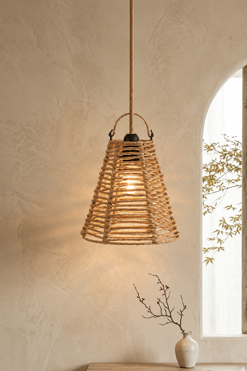 Suspension en rotin naturel 20 cm design minimaliste