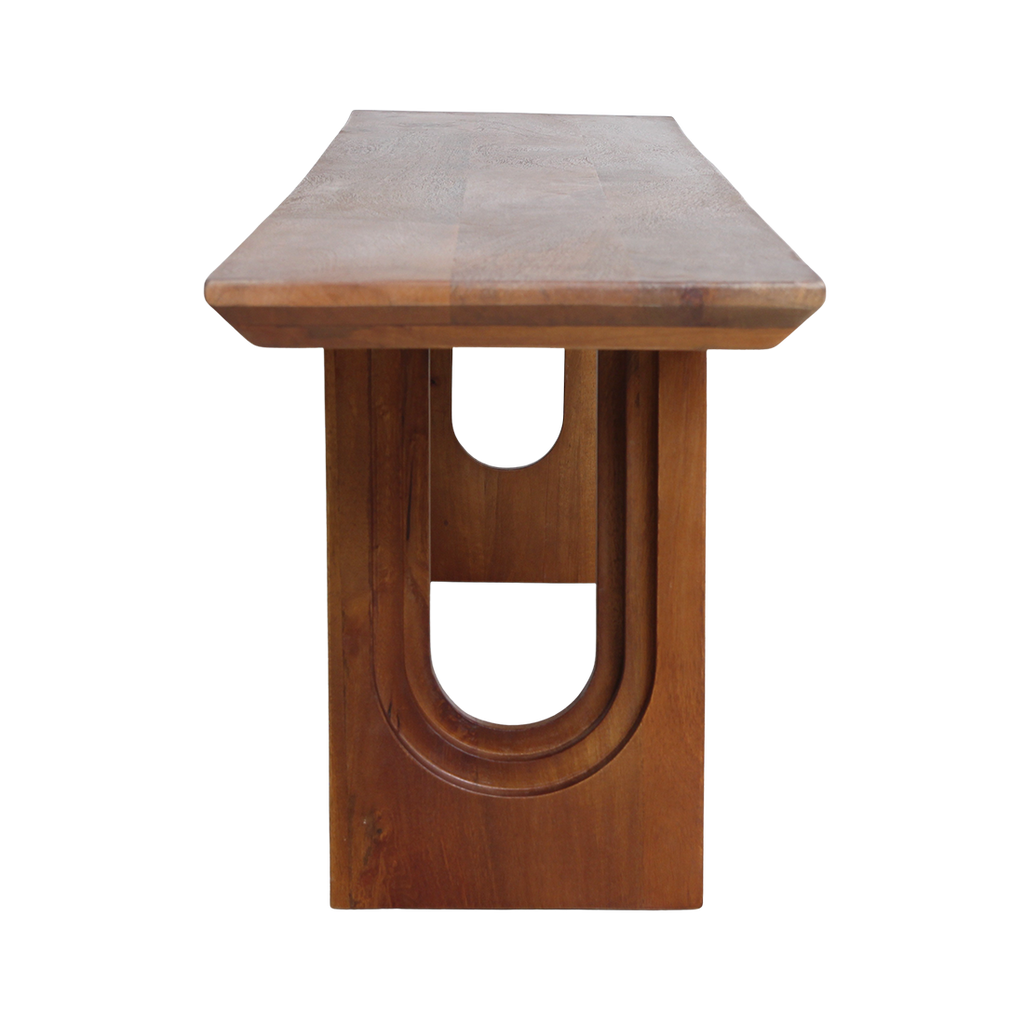 Banc salle à manger bois manguier bords arrondis – 180x35 cm