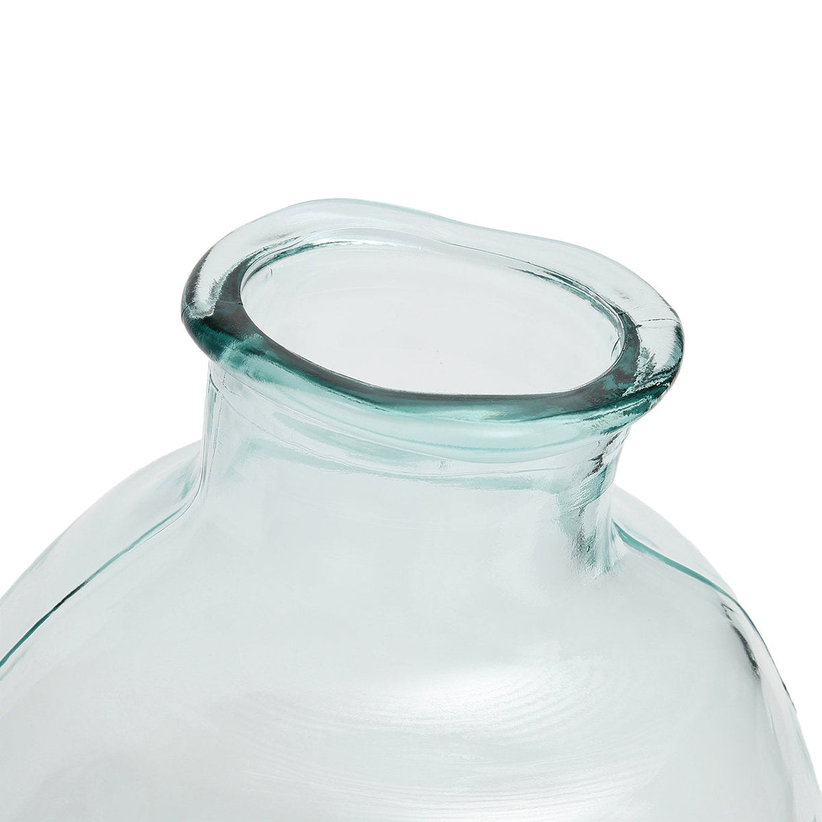 Vase bulle en verre recyclé transparent bleu – H31 cm