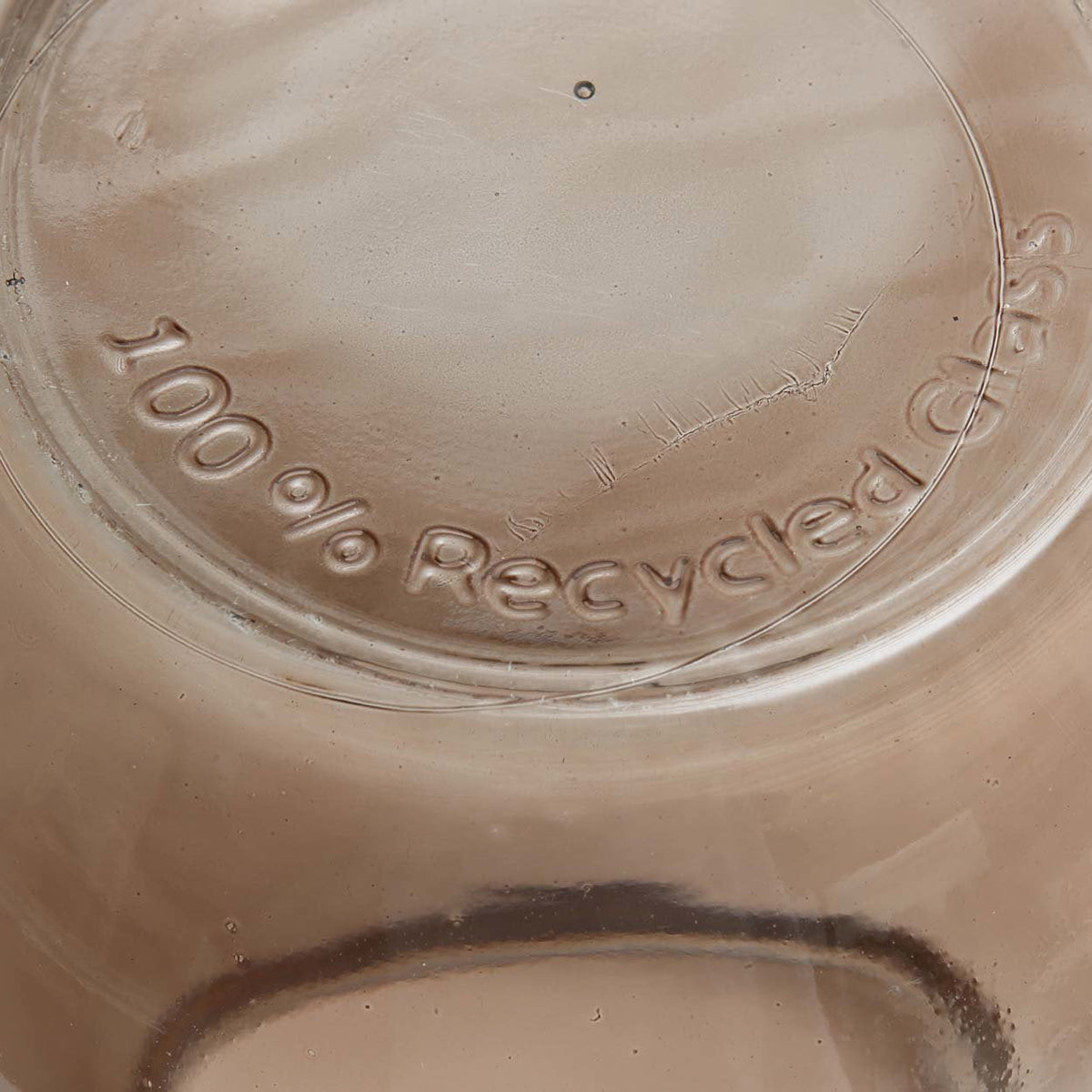Vase en verre recyclé brun translucide ovale – H23 cm
