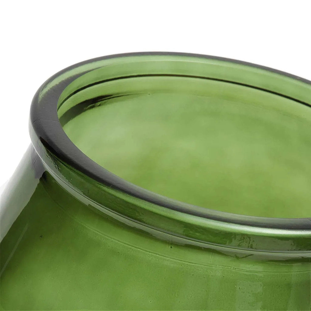 Vase décoratif en verre recyclé vert H35 cm