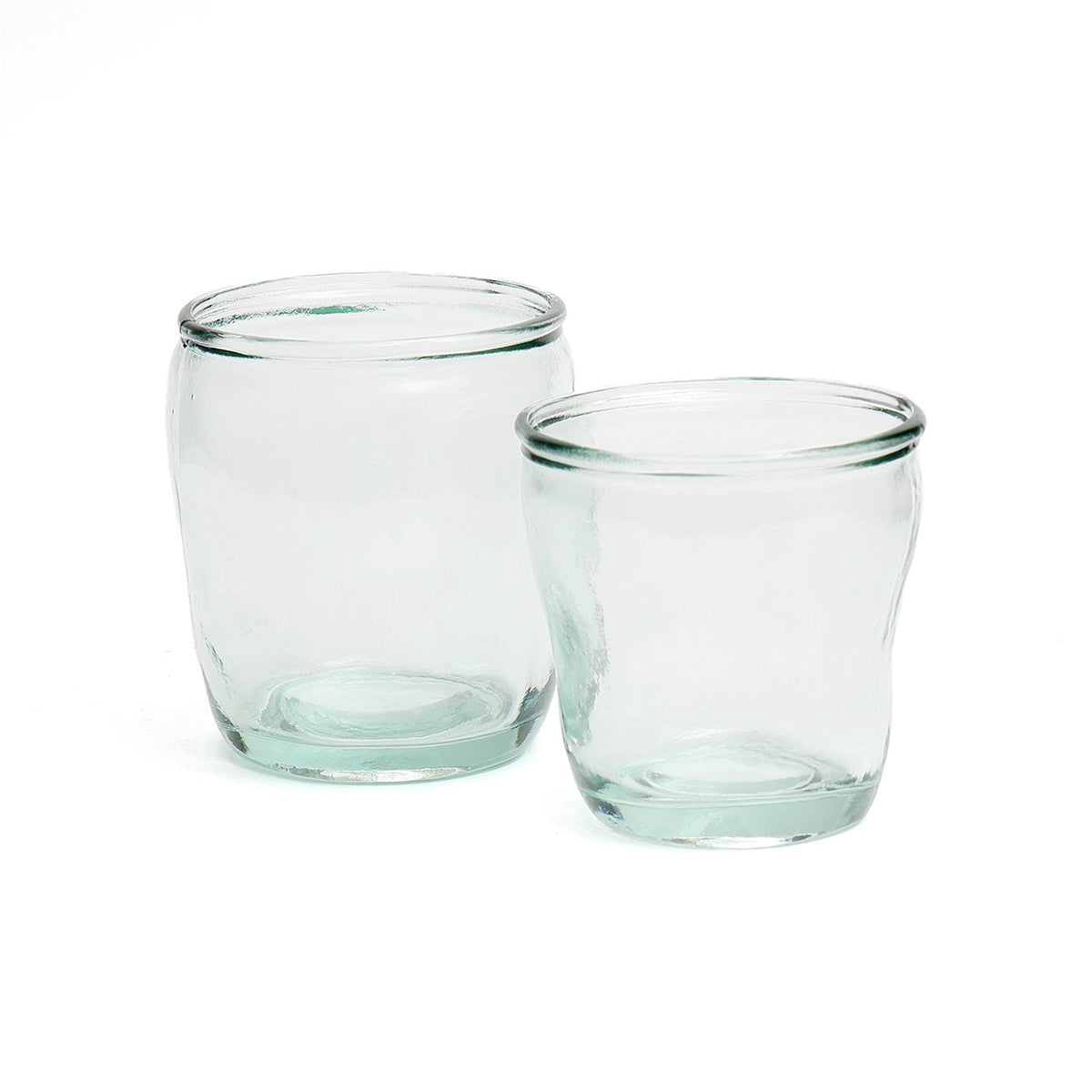 Verre en verre recyclé – Teinte bleue ondulée