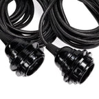 Suspension noire en cordon tressé à 3 douilles – Longueur 250 cm