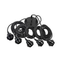 Suspension luminaire noire à 5 douilles avec câbles gainés – 350 cm