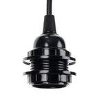 Douille de suspension noire avec câble tissé et interrupteur – 450 cm