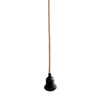Câble suspension en métal noir et cordon en jute naturel