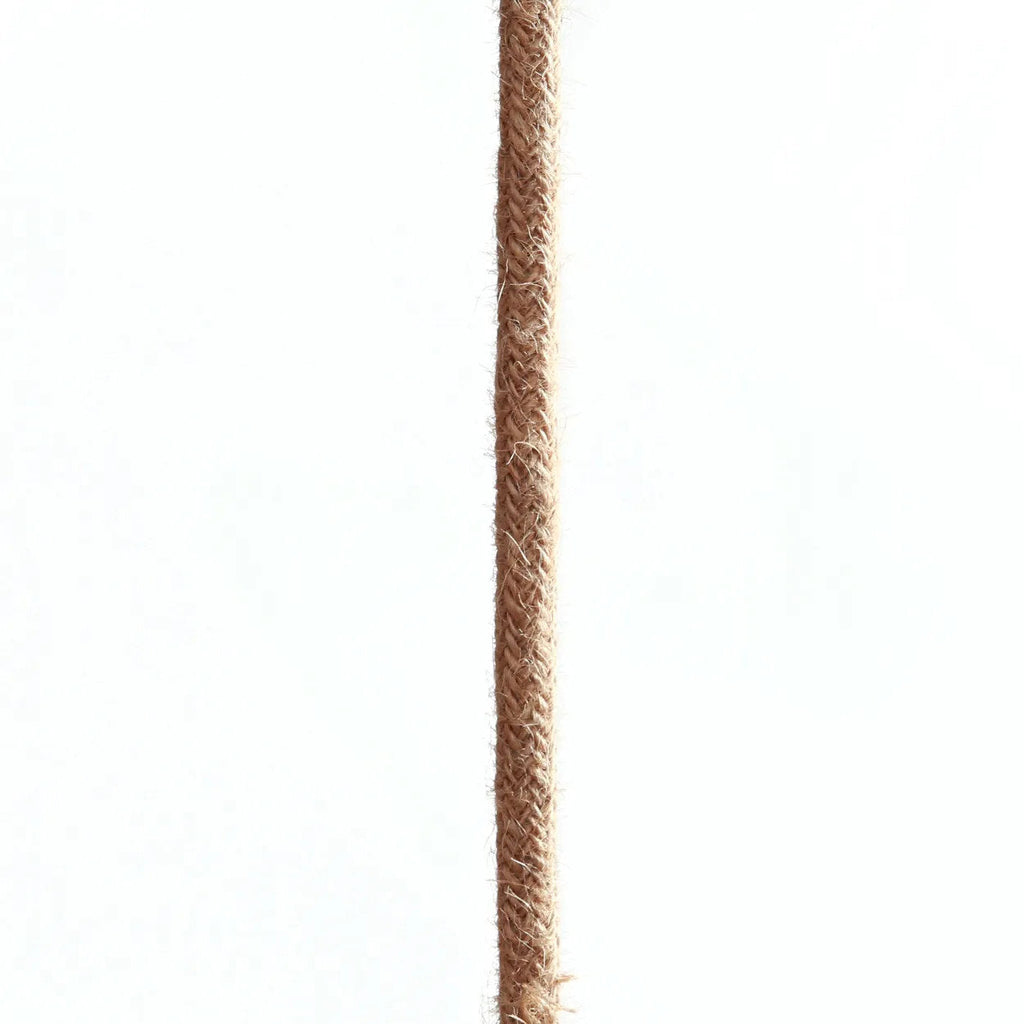 Câble suspension en métal noir et cordon en jute naturel