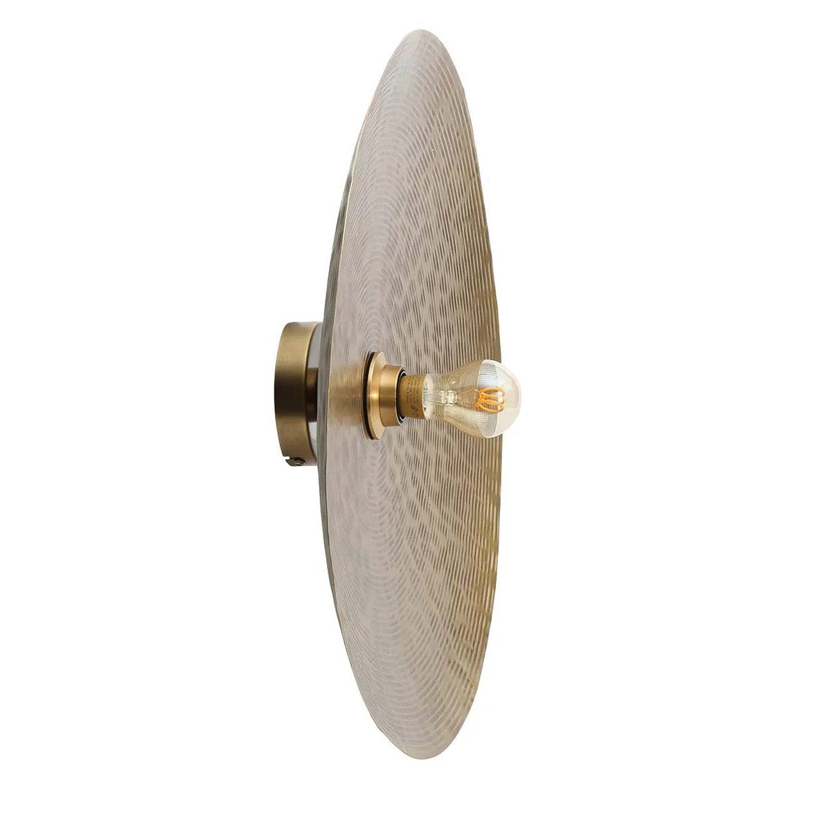 Applique murale ronde en laiton martelé avec douille centrale – Ø55 cm
