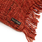 Housse de coussin rouge cerise à franges – 35x100 cm