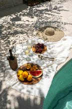 Nappe en lin blanc carré - 150x150 cm