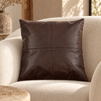 Housse de coussin en cuir marron - 40x40 cm