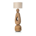 Lampadaire en papier mâché sculptural brun terre pour salon – H123 cm XL