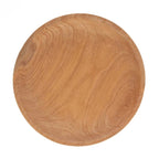 Plat à gâteau en bois de teck forme champignon naturel – Ø25 cm
