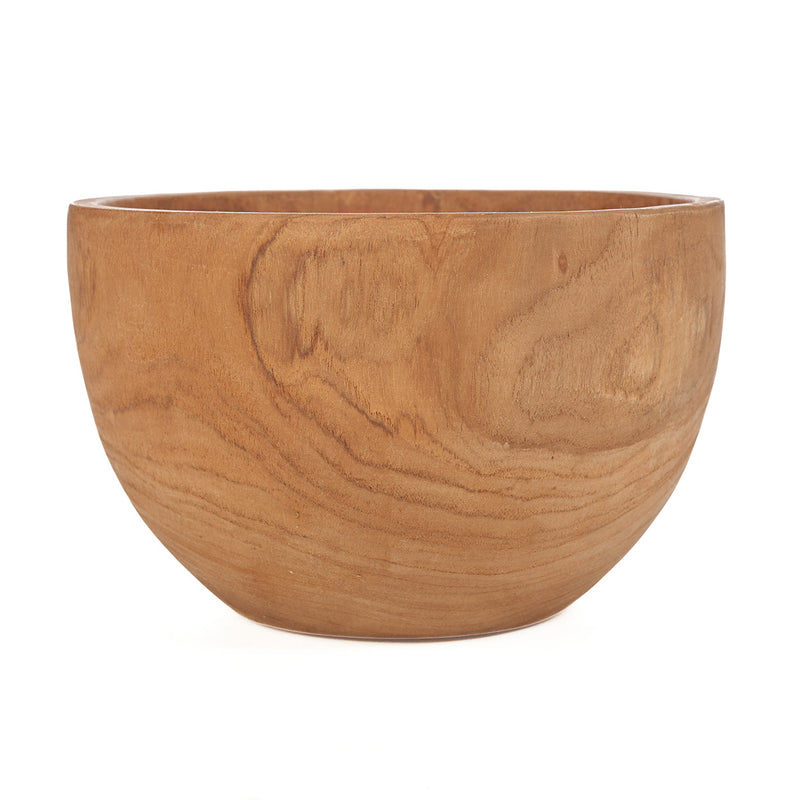 Bol en bois de teck naturel fini lisse veiné