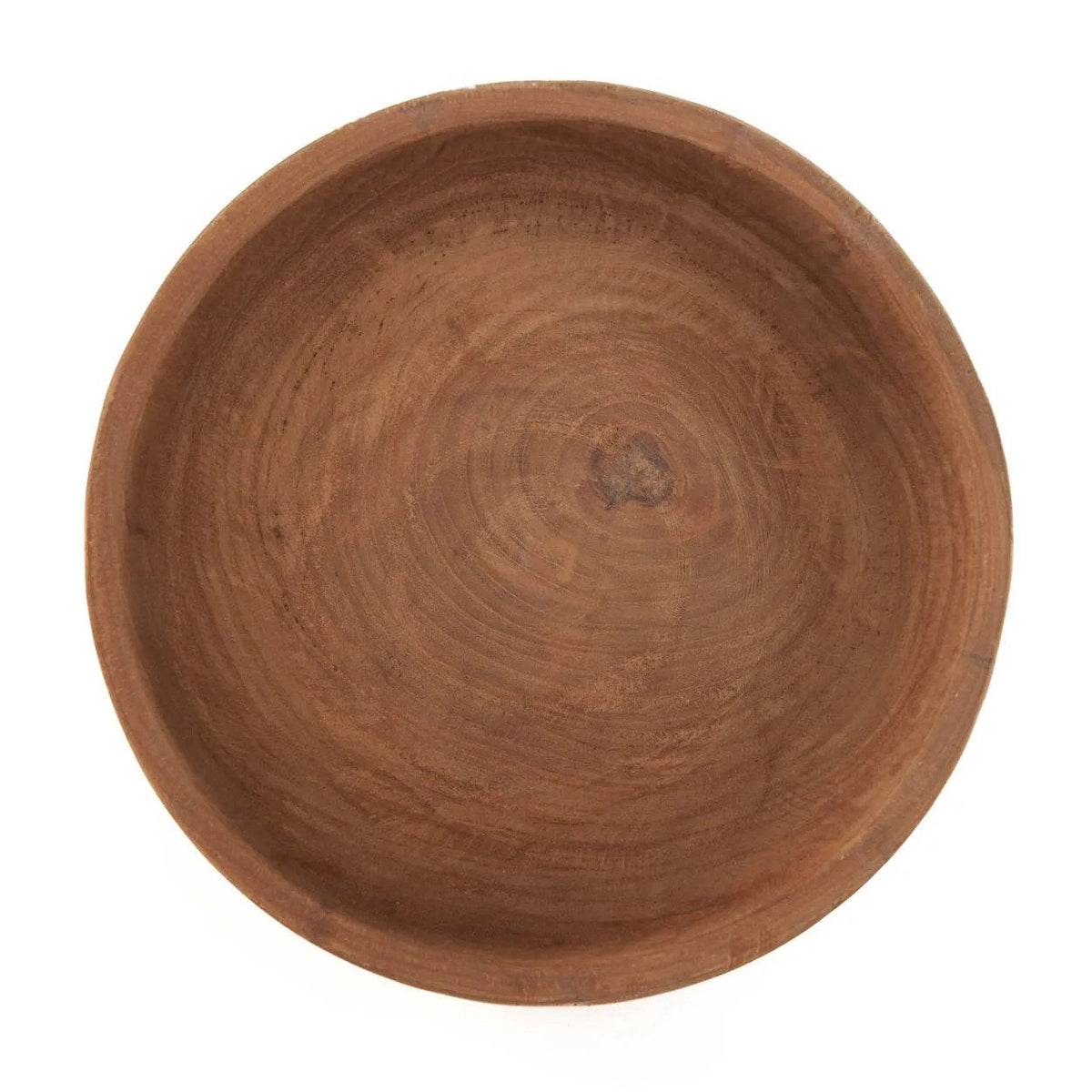 Bol en bois de teck naturel fini lisse veiné