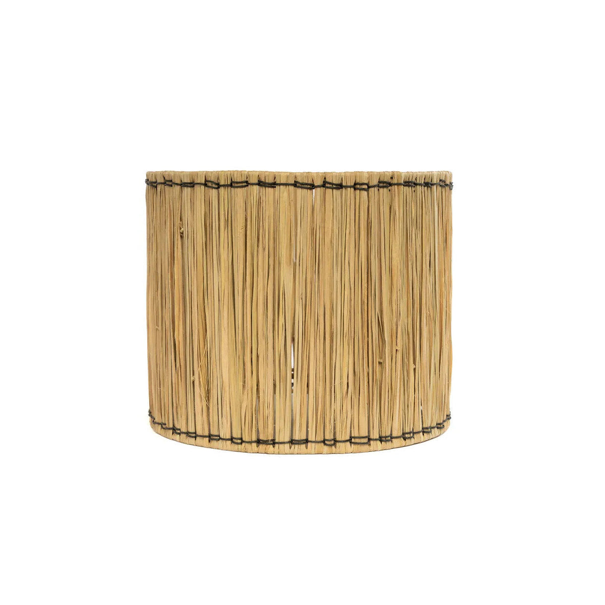 Lampe de table en terre cuite et herbe blanc naturel