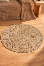 Tapis rond en sisal tressé beige naturel – Ø100 cm
