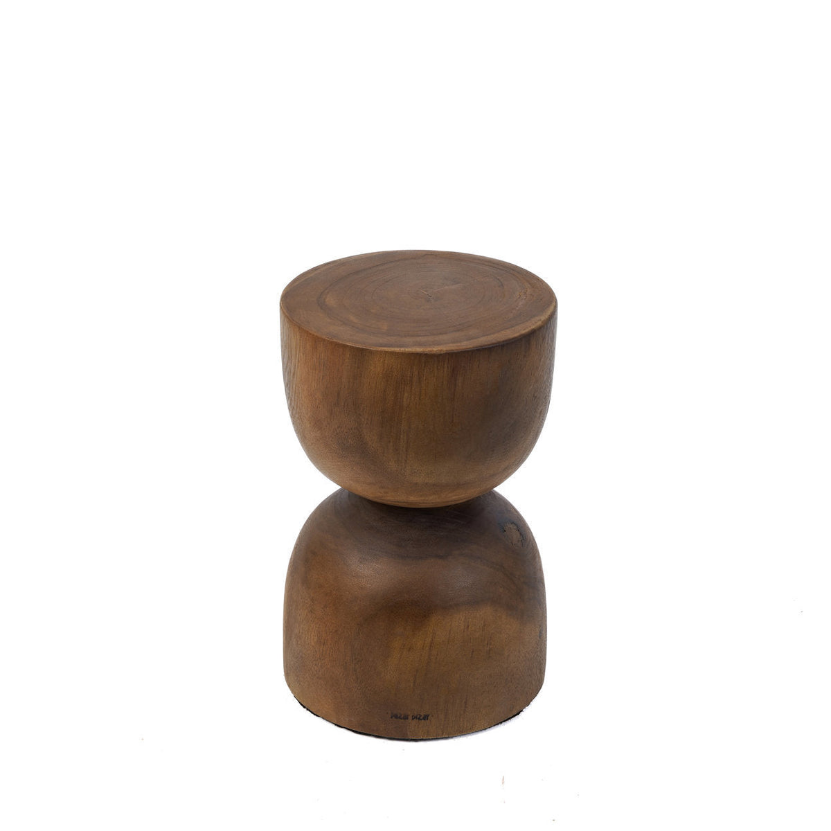 Tabouret en bois suar massif forme sablier finition miel – H45 cm