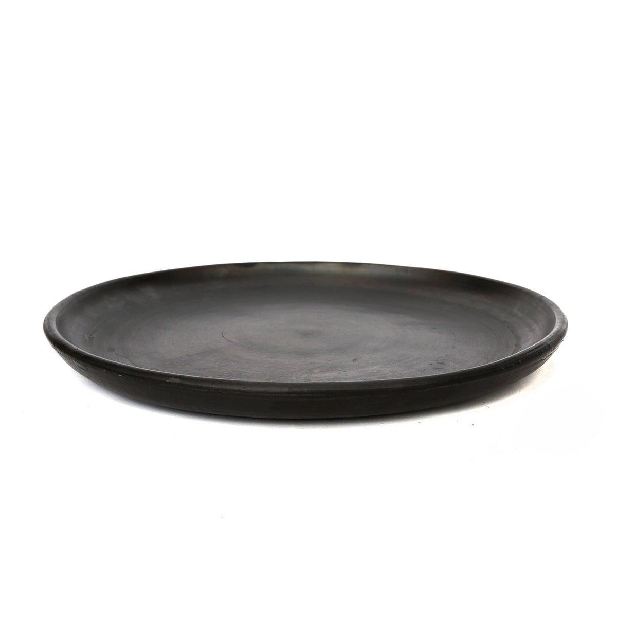 Assiette ronde en terracotta brûlée – Noir mat - Ø30 cm