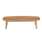 Banc en teck recyclé ovale naturel – 160x40 cm