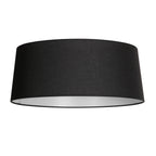 Abat-jour en lin noir intérieur blanc pour suspension ou lampadaire – Ø48 cm