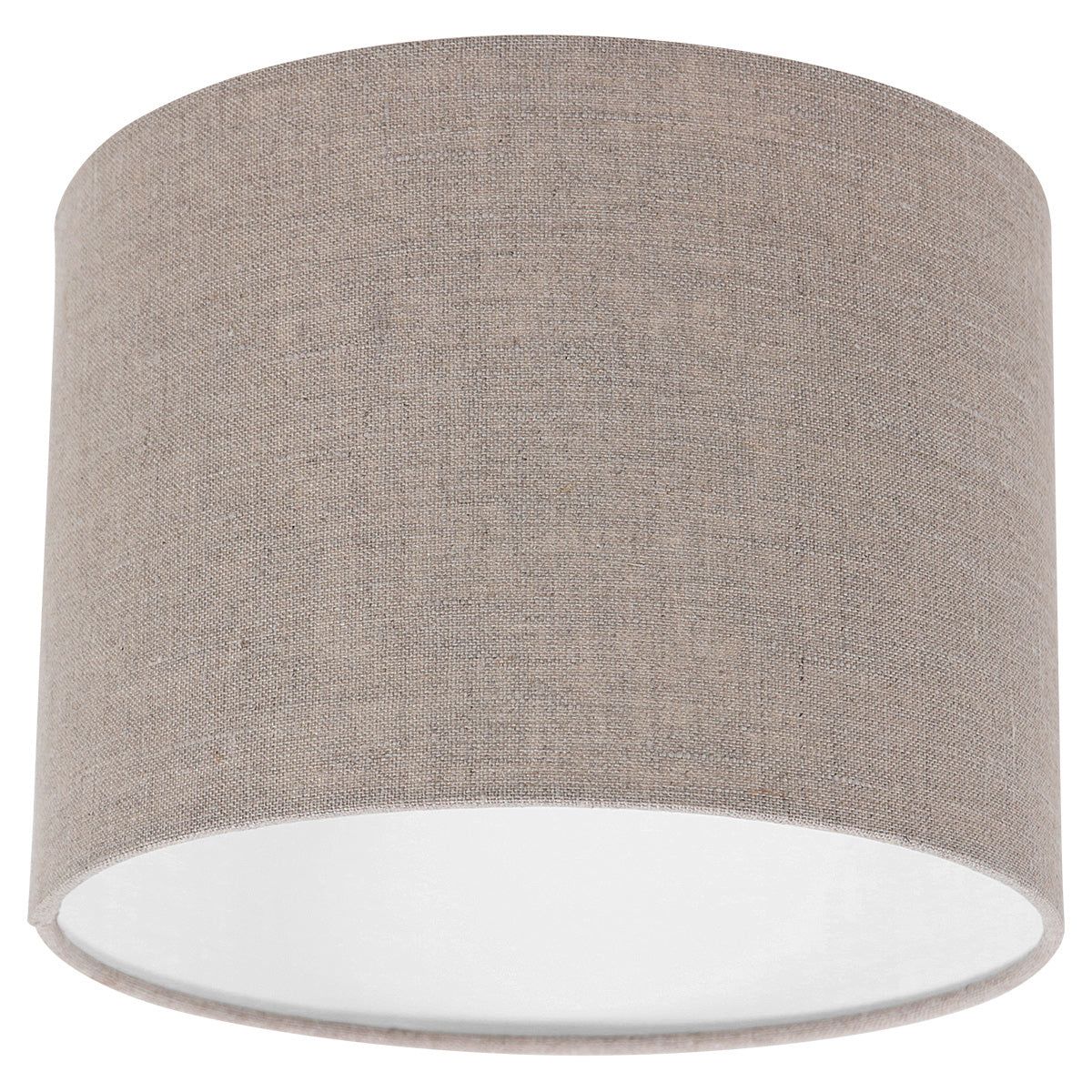 Abat-jour cylindrique en lin gris effet tissé pour lampe E27 – Ø20 cm