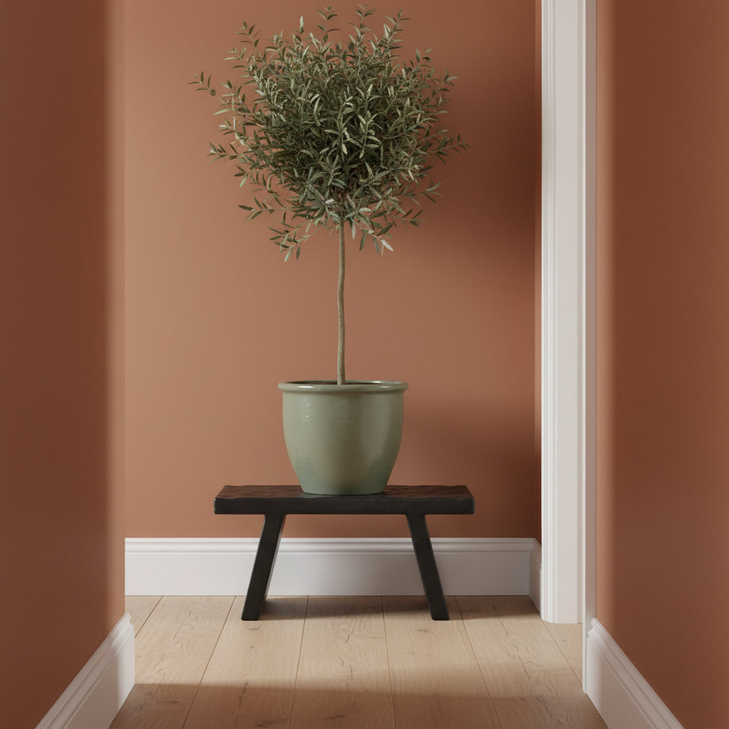 Table basse en bois de manguier noir sculpté rectangulaire – 40x25 cm