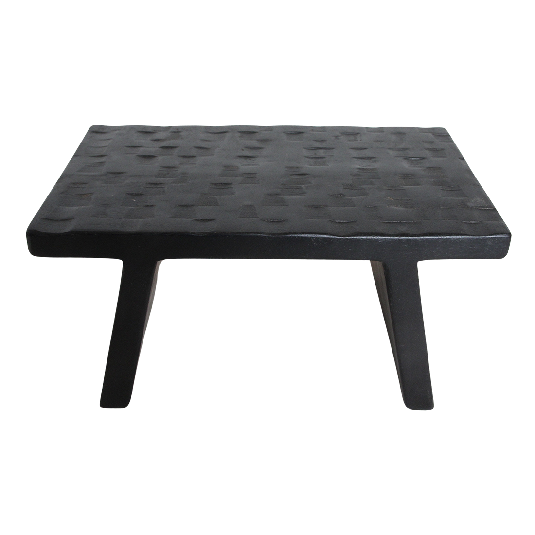 Table basse en bois de manguier noir sculpté rectangulaire – 40x25 cm