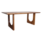 Table à manger manguier brun pieds U bords arrondis – 180x90 cm