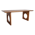 Table à manger manguier brun bords arrondis – 200x90 cm