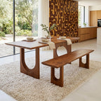 Table à manger manguier brun pieds sculpturaux - 200x90 cm