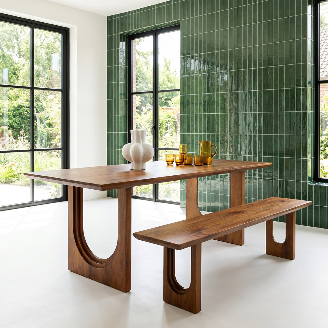 Table à manger en manguier brun moderne – 240x90 cm