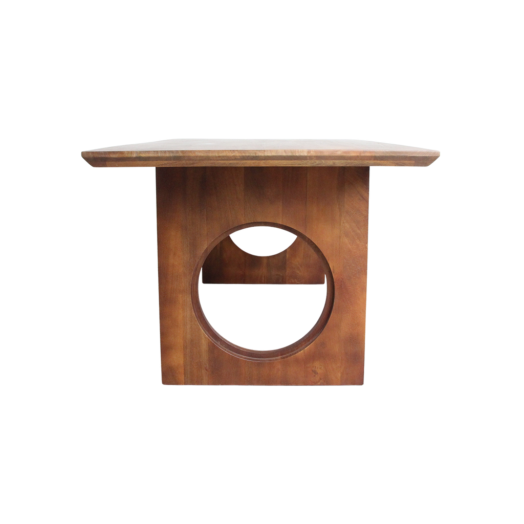 Table en bois de manguier brun sculpturale – 240x90 cm