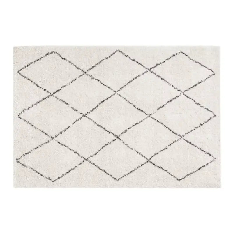 Tapis losanges noir et blanc fond blanc