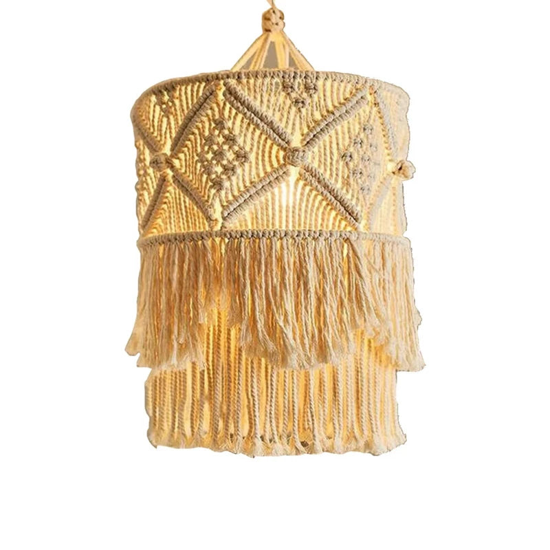 Abat-jour scandinave tissé en macramé