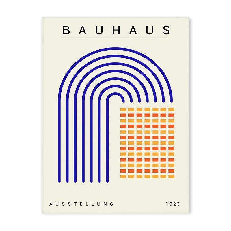 Affiche Bauhaus bleu et orange variante 1